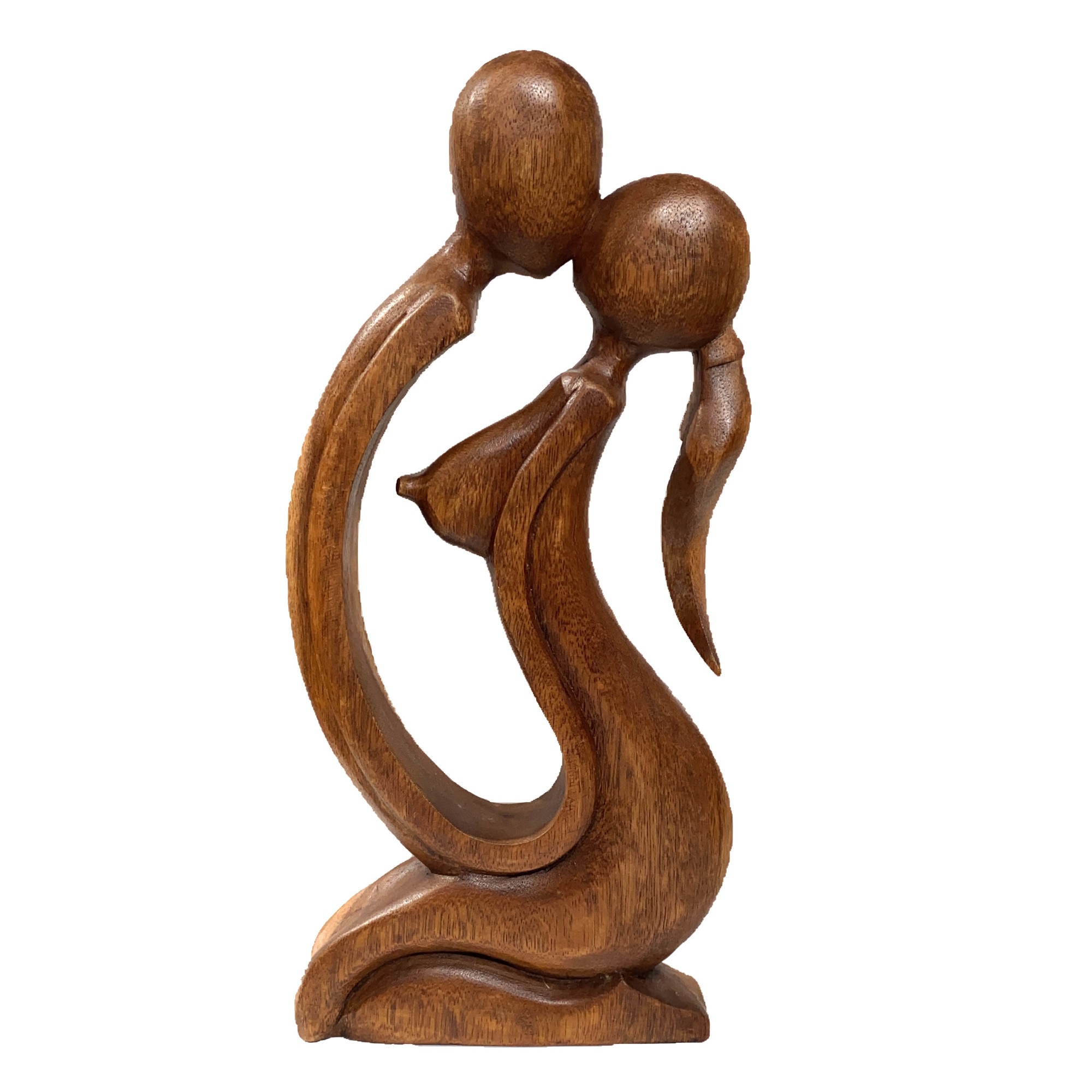 Statueta sculptata din lemn exotic, maro, Cuplu mijlociu