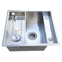 set chiuveta bucatarie inox cookingaid invisible deep 527447254mm cu baterie telescopica integrata scurgator vasepastefructe tocator sticla temperizata dozator detergent  accesorii montaj imagen 14_0_
0