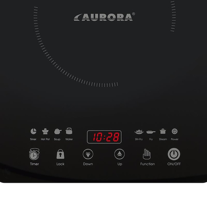 Aurora AU4473 2000W 1-zónás fekete indukciós főzőlap