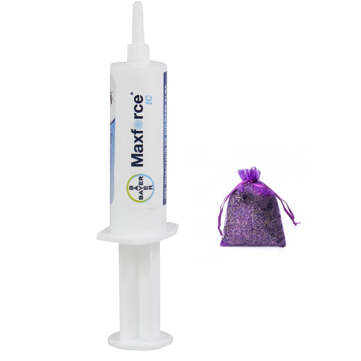 Pachet promo Insecticid profesional gel Max force IC Bayer anti plosnite, gandaci 20 gr +Saculet de lavanda 10 gr