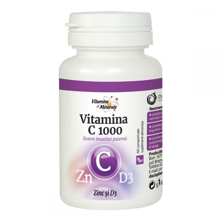 Dacia Plant C1000 Vitamin, cinkkel és D3 vitaminnal, 60 kapszula