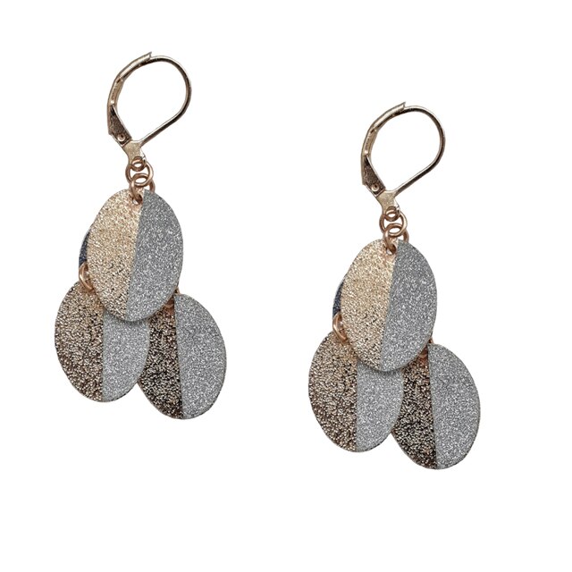 Cercei dama, aurii/argintii, 5.2 cm lungime