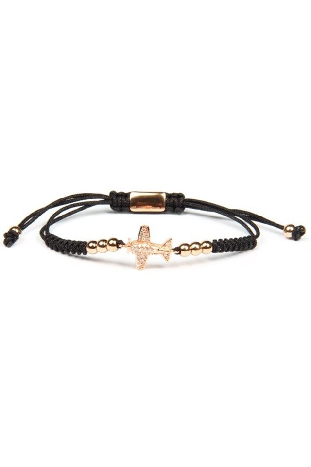 Bratara Luxury Plane, Placaj aur de 24K, Rose, Reglabila