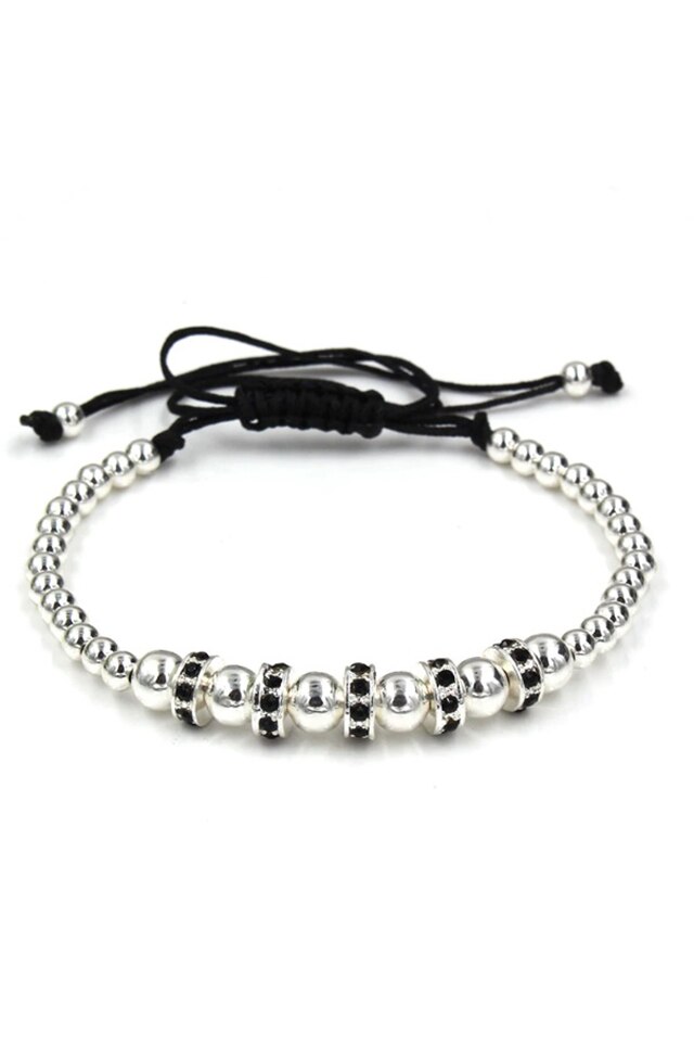 Bratara Luxury Macrame, Argintiu, Reglabila