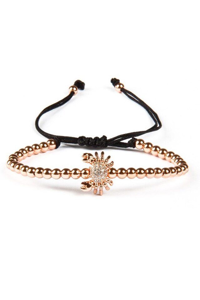 Bratara Luxury Crab, Placata cu aur de 24K, Rose, Reglabila