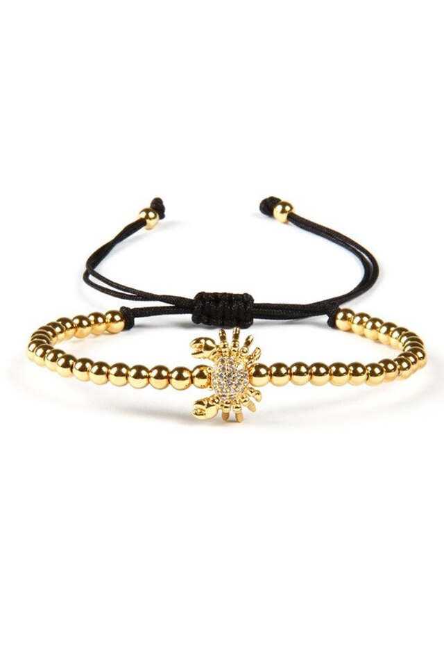 Bratara Luxury Crab, Placata cu aur de 24K, Auriu, Reglabila