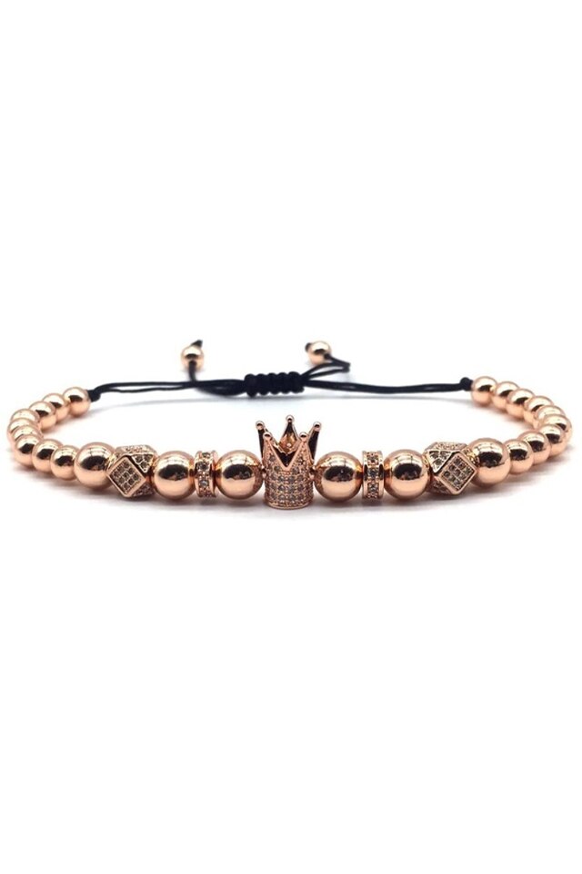 Bratara Luxury Super King, Placata cu aur de 18K, Rose, Reglabila