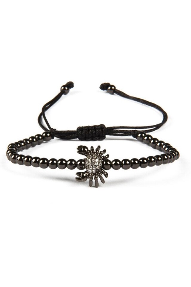 Bratara Luxury Crab, Placata cu aur de 24K, Negru, Reglabila