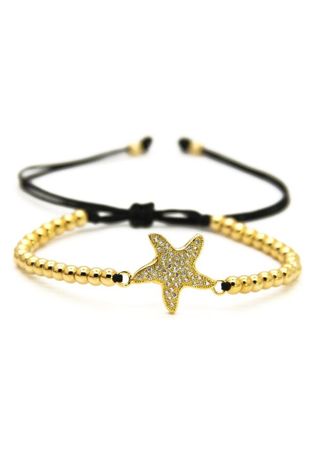 Bratara Luxury Star, Placata cu aur de 24K, Auriu, Reglabila