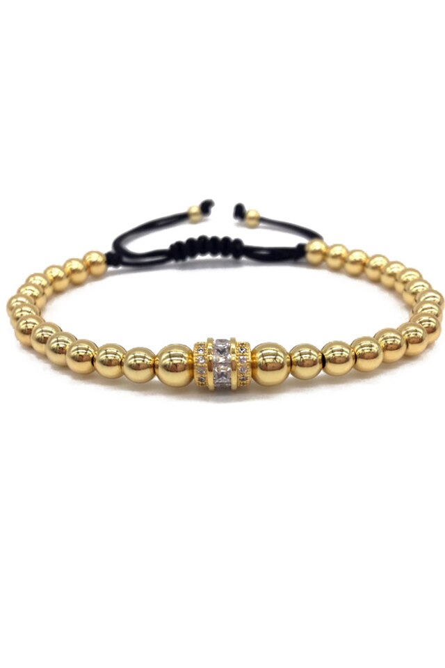 Bratara Diamond Wheel, Placata cu aur de 18K, Auriu, Reglabila