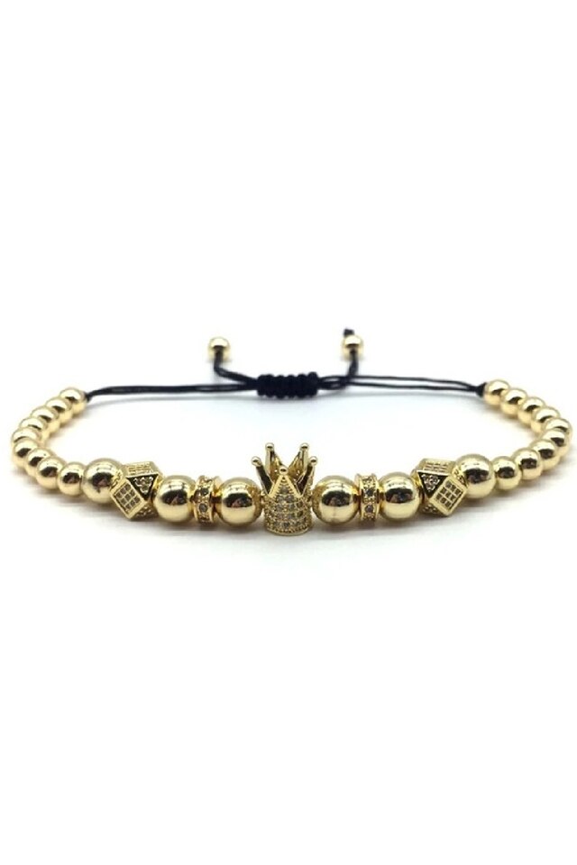 Bratara Luxury Super King, Placata cu aur de 18K, Auriu, Reglabila