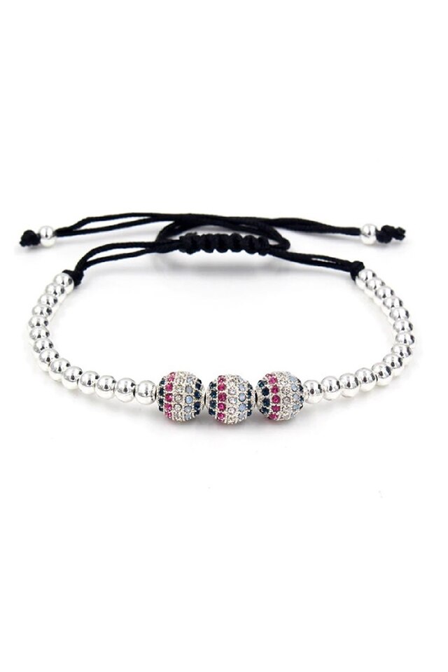 Bratara Luxury Three Colorful, Argintiu, Reglabila