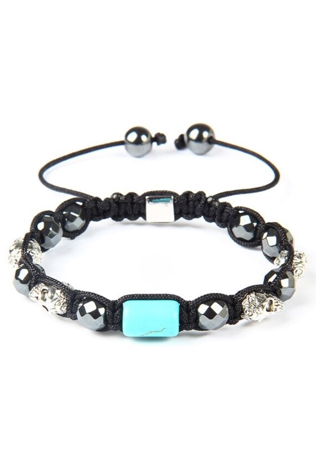 Bratara Crystal Skulls, Luxury, Placata cu aur de 24K, Argintiu, Reglabila