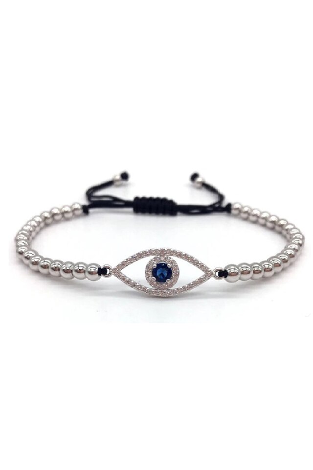 Bratara Luxury Crystal Look, Placata cu aur de 18K, Argintiu, Reglabila