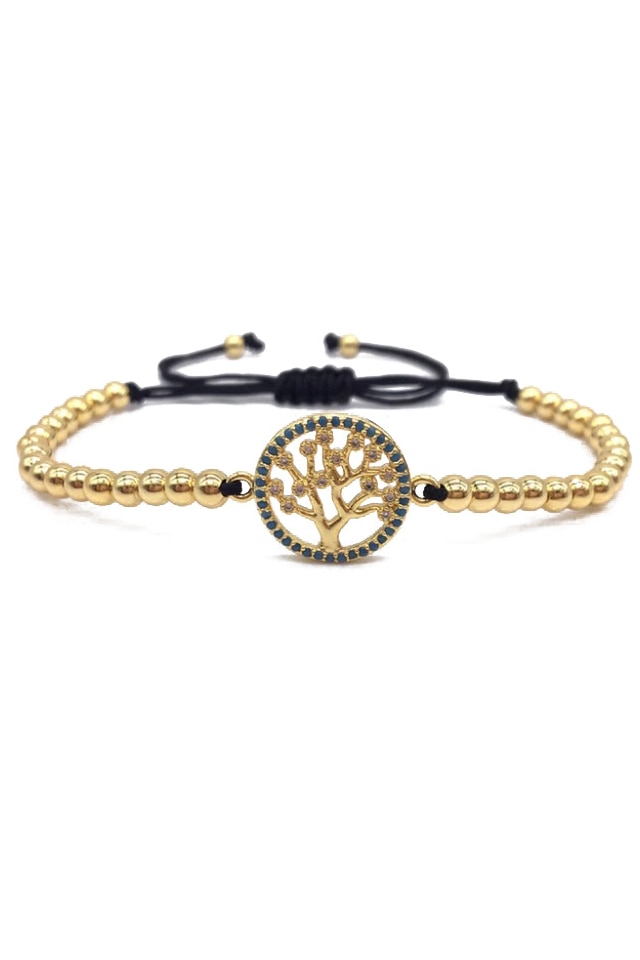 Bratara Luxury Tree, Placata cu aur de 18K, Auriu, Reglabila