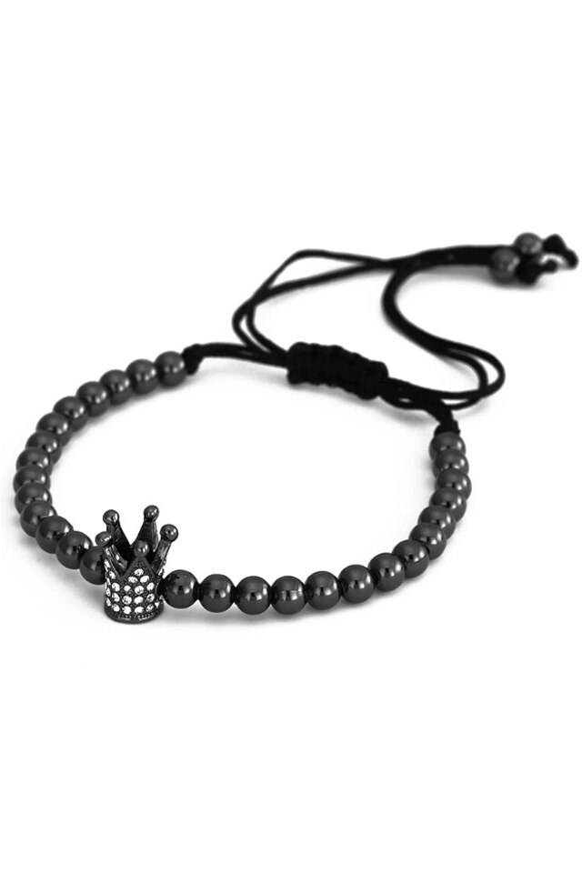 Bratara No2 Crown Luxury, Negru, Reglabila