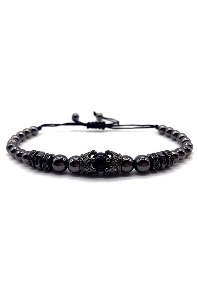 Bratara Luxury France, Placata cu aur de 18K, Negru, Reglabila