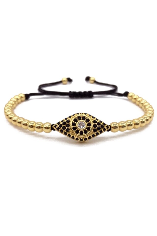 Bratara Luxury Temple Eye, Placata cu aur de 18K, Auriu, Reglabila