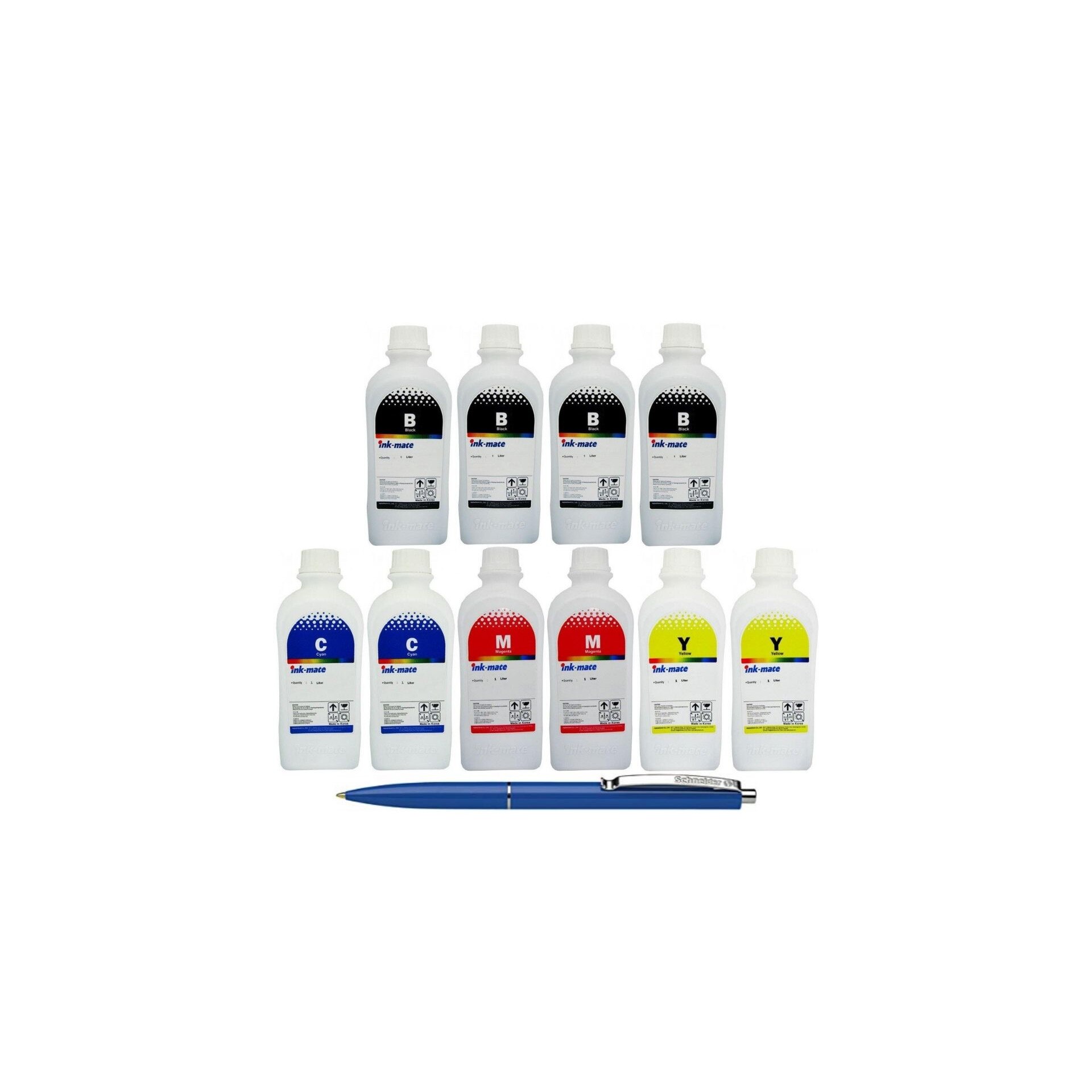 Pachet Flacon Refill Cerneala Ink-Mate 4X 1000ml Negru HP C9351AE (21), 2X 1000ml Cyan HP C9352AE (22), 2X 1000ml Magenta HP C9352AE (22), 2X 1000ml Yellow HP C9352AE (22) si Pix Schneider