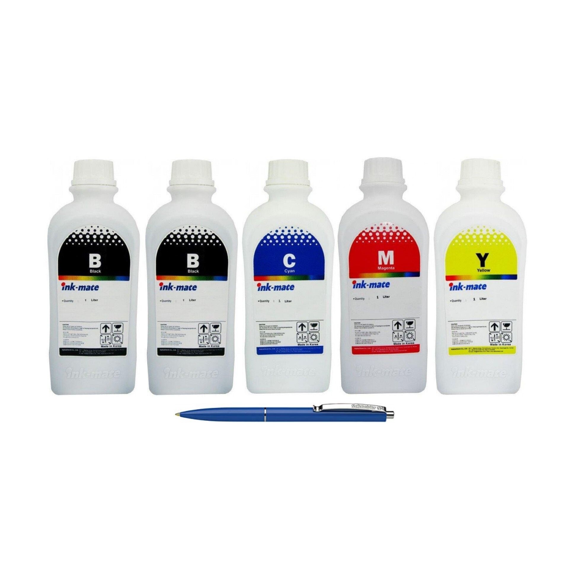Pachet Flacon Refill Cerneala Ink-Mate 2X 1000ml Negru HP C9351AE (21), 1X 1000ml Cyan HP C9352AE (22), 1X 1000ml Magenta HP C9352AE (22), 1X 1000ml Yellow HP C9352AE (22) si Pix Schneider