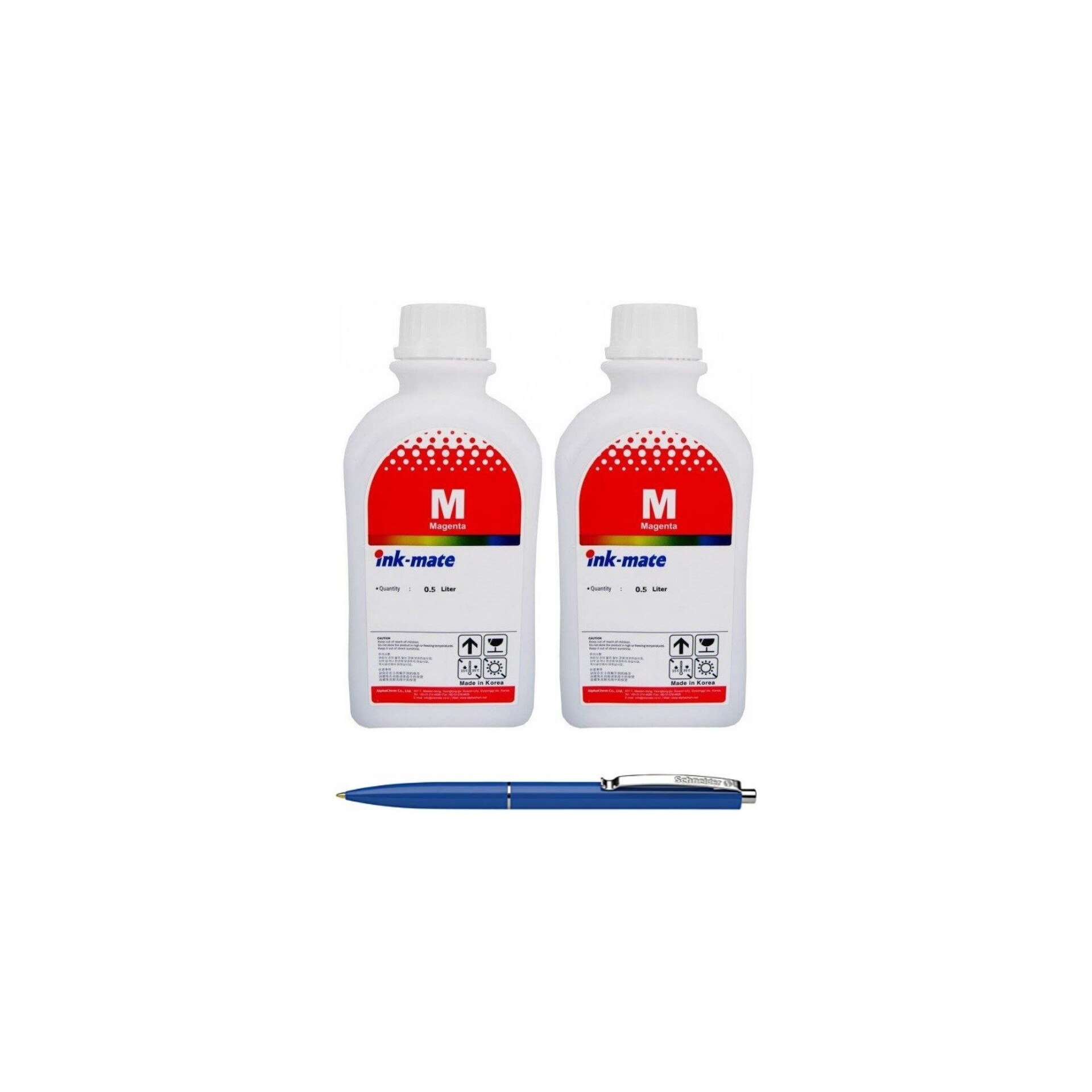 Pachet Flacon Refill Cerneala Ink-Mate 2X 500ml Magenta HP C9352AE (22) si Pix Schneider