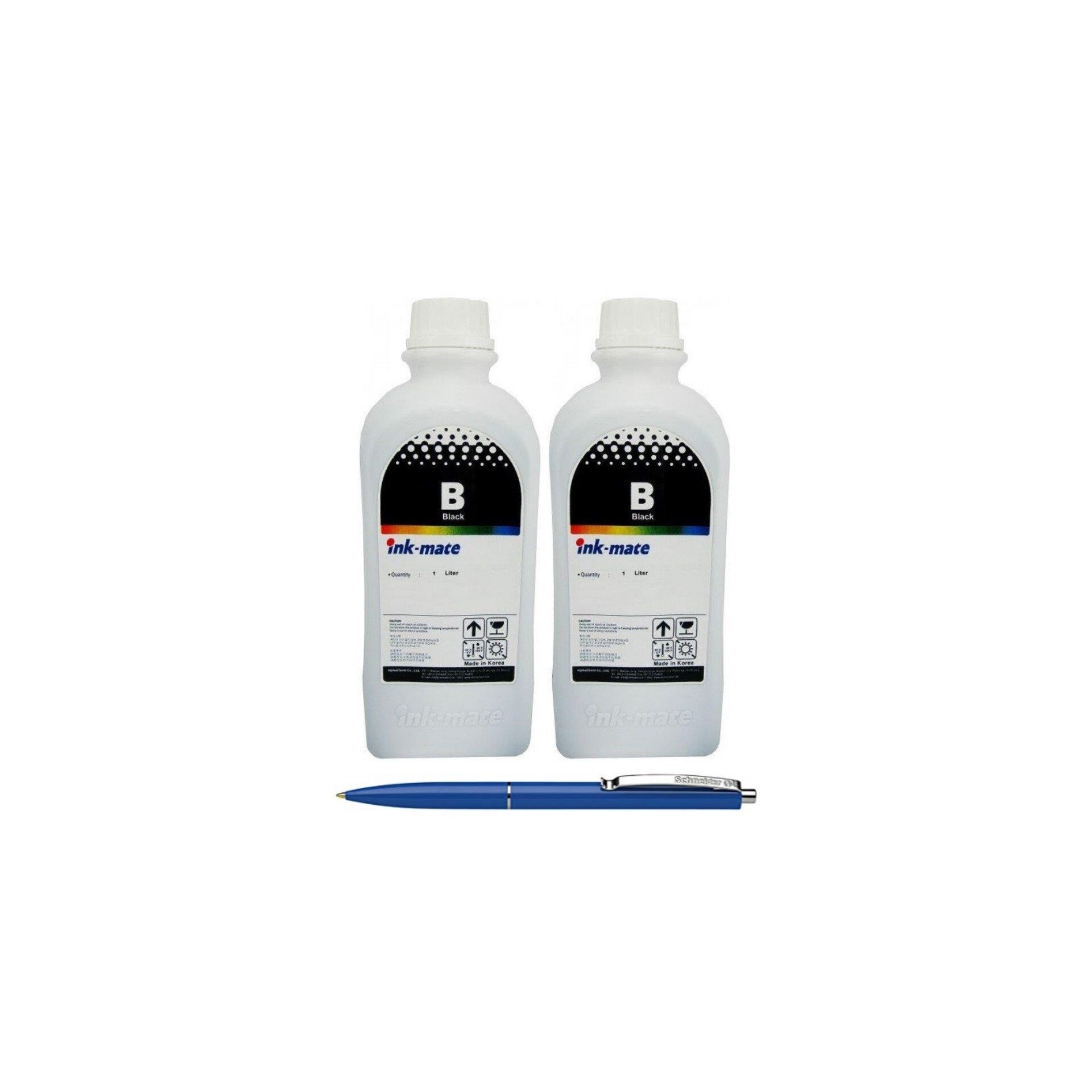 Pachet Flacon Refill Cerneala Ink-Mate 2X 1000ml Negru HP C9351AE (21) si Pix Schneider