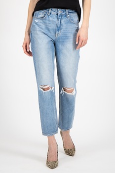 American Eagle, Blugi mom fit cu aspect deteriorat, Albastru deschis American Eagle, Blugi mom fit cu aspect deteriorat, Albastru deschis