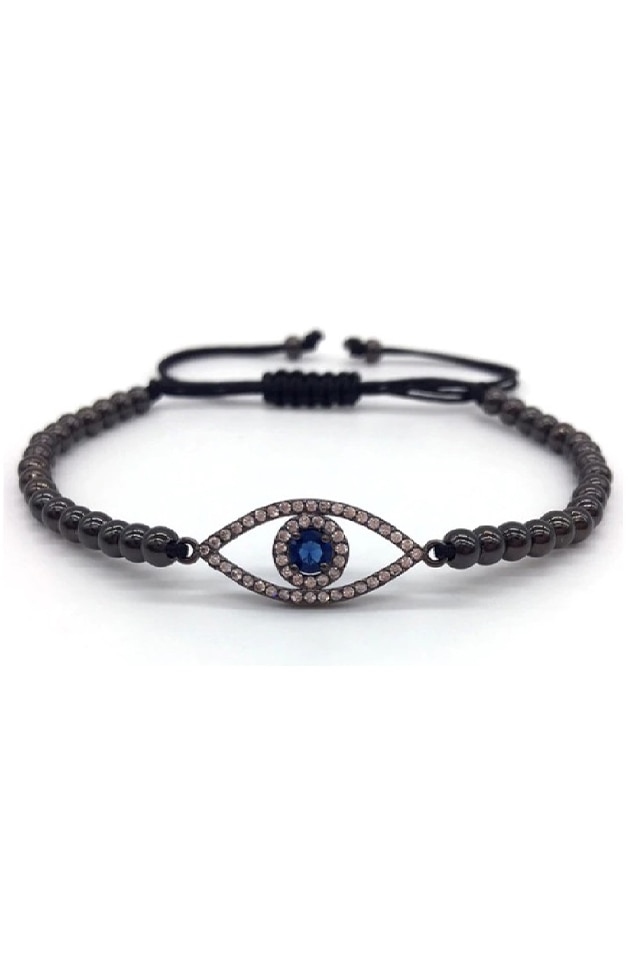 Bratara Luxury Crystal Look, Placata cu aur de 18K, Negru, Reglabila