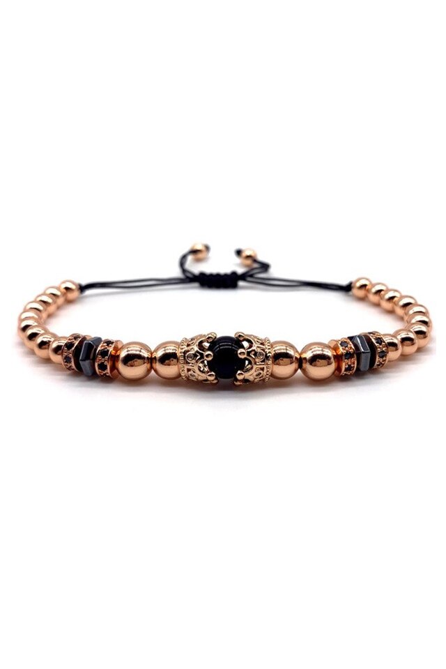 Bratara Luxury France, Placata cu aur de 18K, Rose, Reglabila