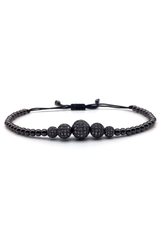 Bratara Luxury Fantastic, Placata cu aur de 18K, Negru, Reglabila