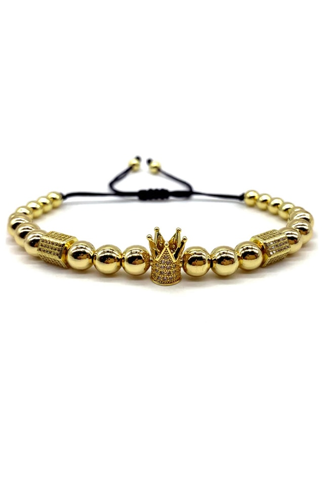 Bratara Crown of Queens, Luxury, Placata cu aur de 18K, Auriu, Reglabila