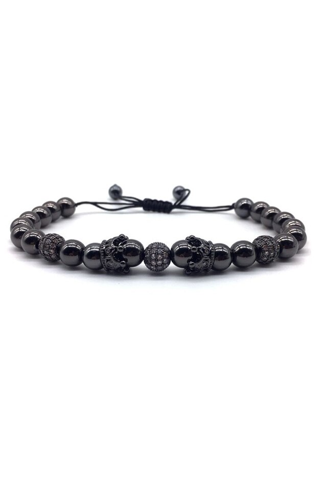 Bratara Luxury Belgium, Placata cu aur de 18K, Negru, Reglabila