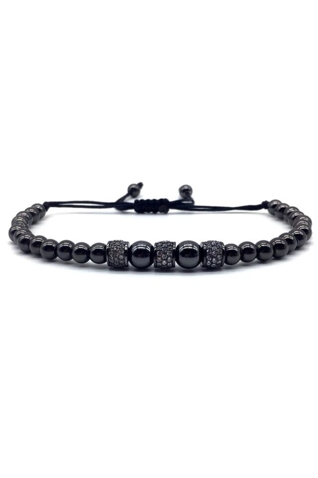 Bratara Luxury Wheels, Placata cu aur de 18K, Pwo-6, neagra