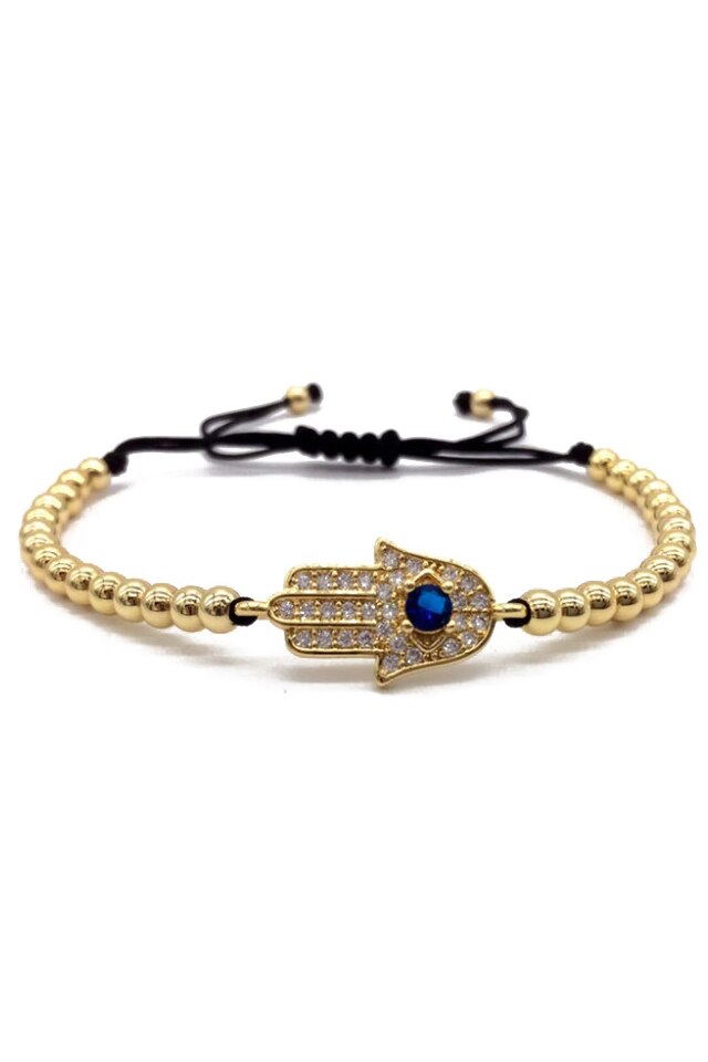 Bratara Luxury Diamonds Fatima, Placata cu aur de 18K, Zwo-89, aurie