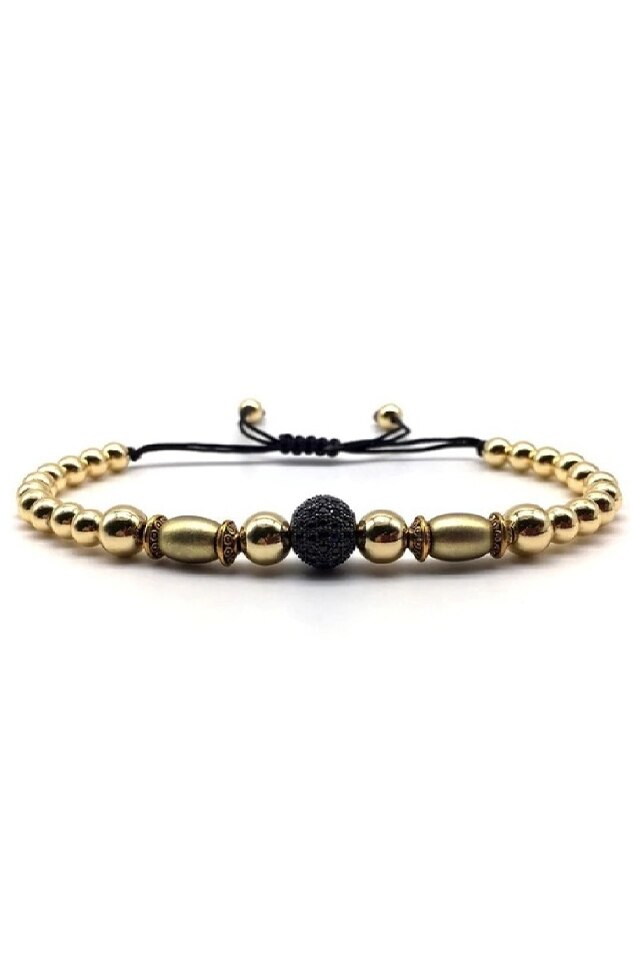 Bratara Power Ball Luxury, Placata cu aur de 18K, Zwo-61, aurie