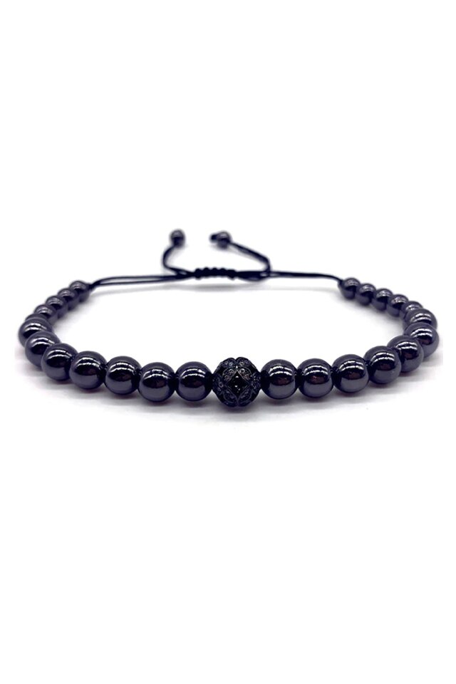 Bratara Luxury Zank, Placata cu aur de 18K, Pwo-56, neagra