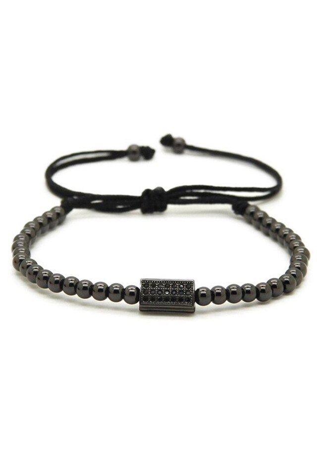 Bratara Super Luxury, Placata cu aur de 24K, Zwo-73, neagra