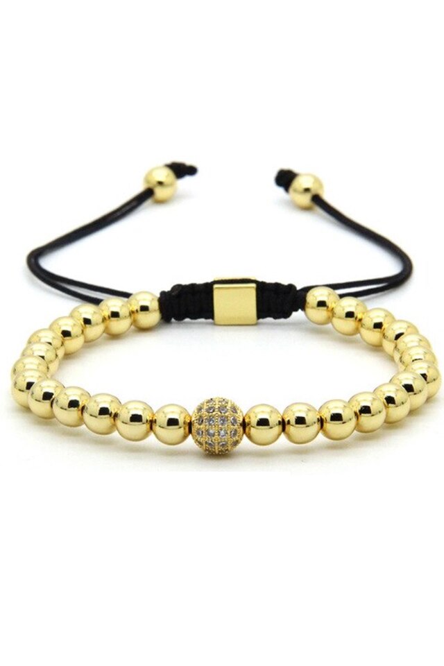 Bratara Ball Luxury, Placata cu aur de 24K Zwo-7, aurie