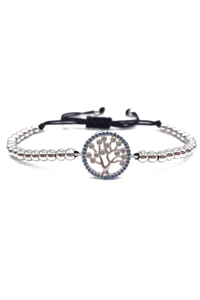 Bratara Luxury Tree, Placata cu aur de 18K, Zwo-251, argintie