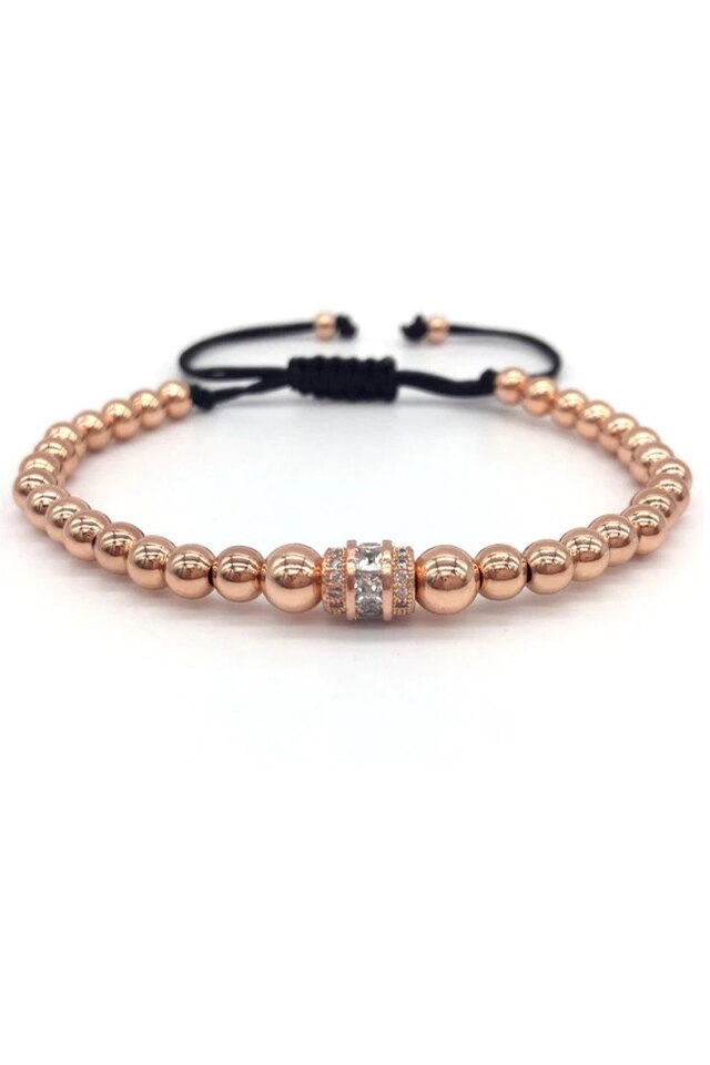 Bratara Diamond Wheel, Placata cu aur de 18K, Zwo-36, rose