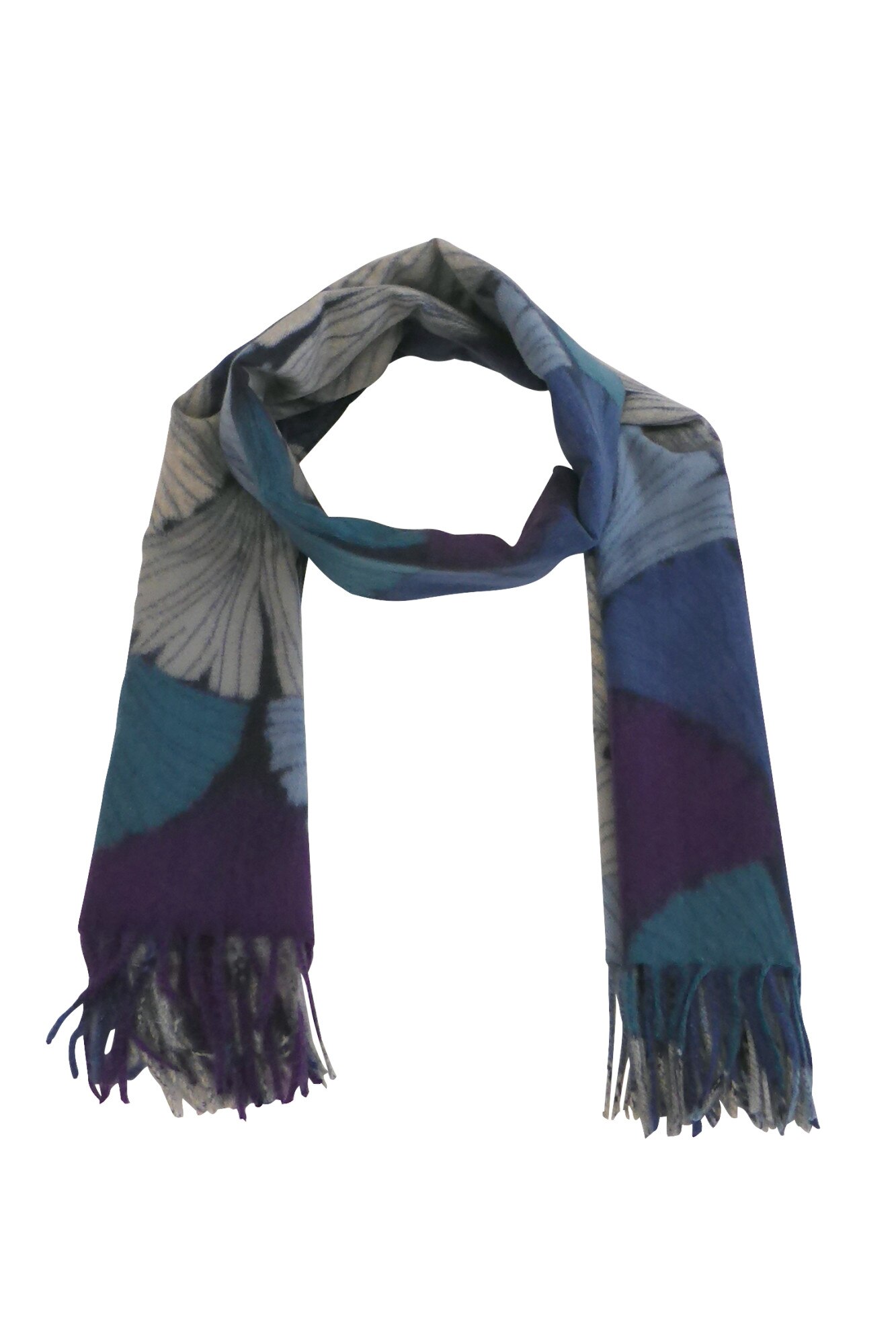 Fular 180 cm x 70 cm, imprimat, albastru