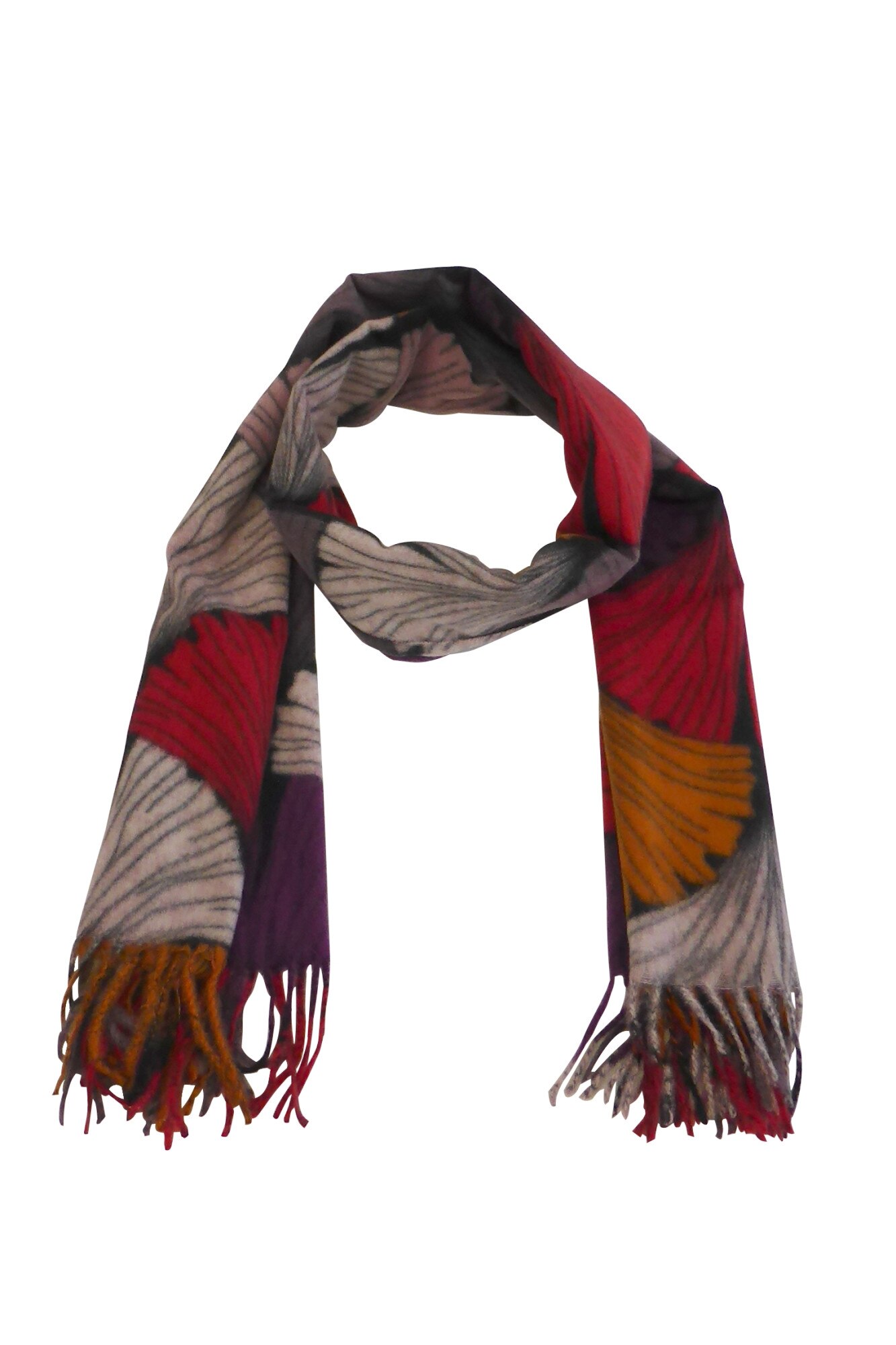 Fular 180 cm x 70 cm, imprimat, rosu