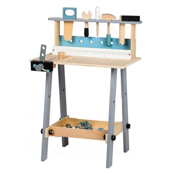 Set Jucarie atelier de lucru pentru copii, din lemn, cu scule si accesorii, 53x74cm, 32 piese Set Jucarie atelier de lucru pentru copii, din lemn, cu scule si accesorii, 53x74cm, 32 piese