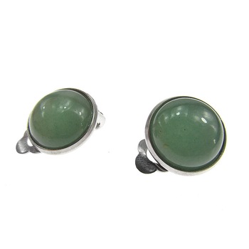 Cercei clips cu piatra naturala aventurin 12 MM, GlamBazaar, 13 mm, cu Aventurin, Verde, tip cercei clips cu pietre naturale Cercei clips cu piatra naturala aventurin 12 MM, GlamBazaar, 13 mm, cu Aventurin, Verde, tip cercei clips cu pietre naturale
