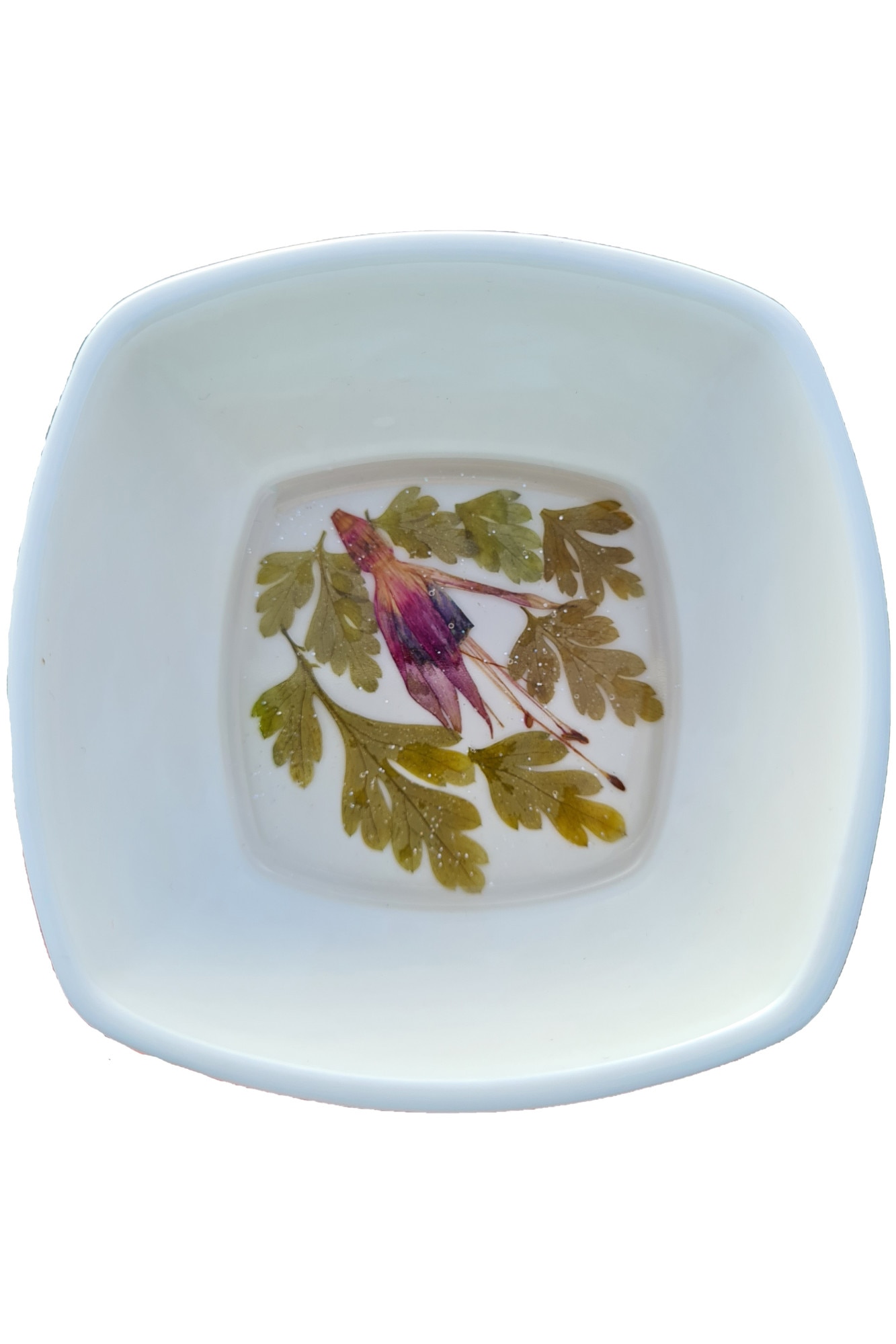 Tavita / suport bijuterii, Delirium, portelan, roz inchis, verde