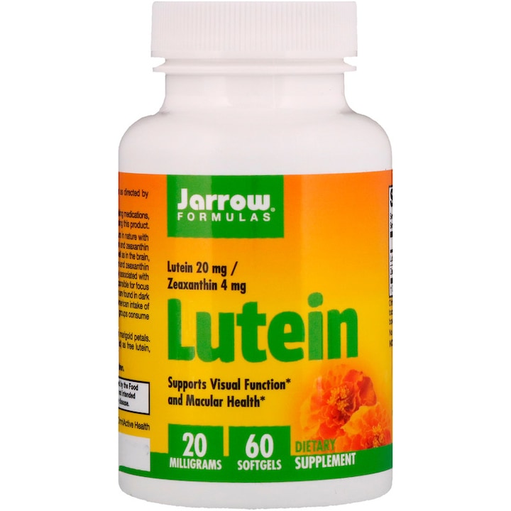 Lutein 20 mg, Zeaxanthin 4 mg, Jarrow Formulas, 60 softgels - eMAG.ro