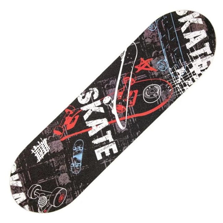 Скейтборд с антихлъзгащо покритие, 70x20x8.5, Многоцветен, До 60 килограма