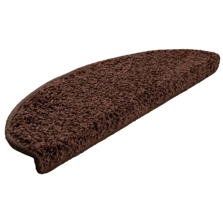 Set de 15 covorase de scari, vidaXL, Polipropilena, 65 x 25 cm, 700 g / m², Maro