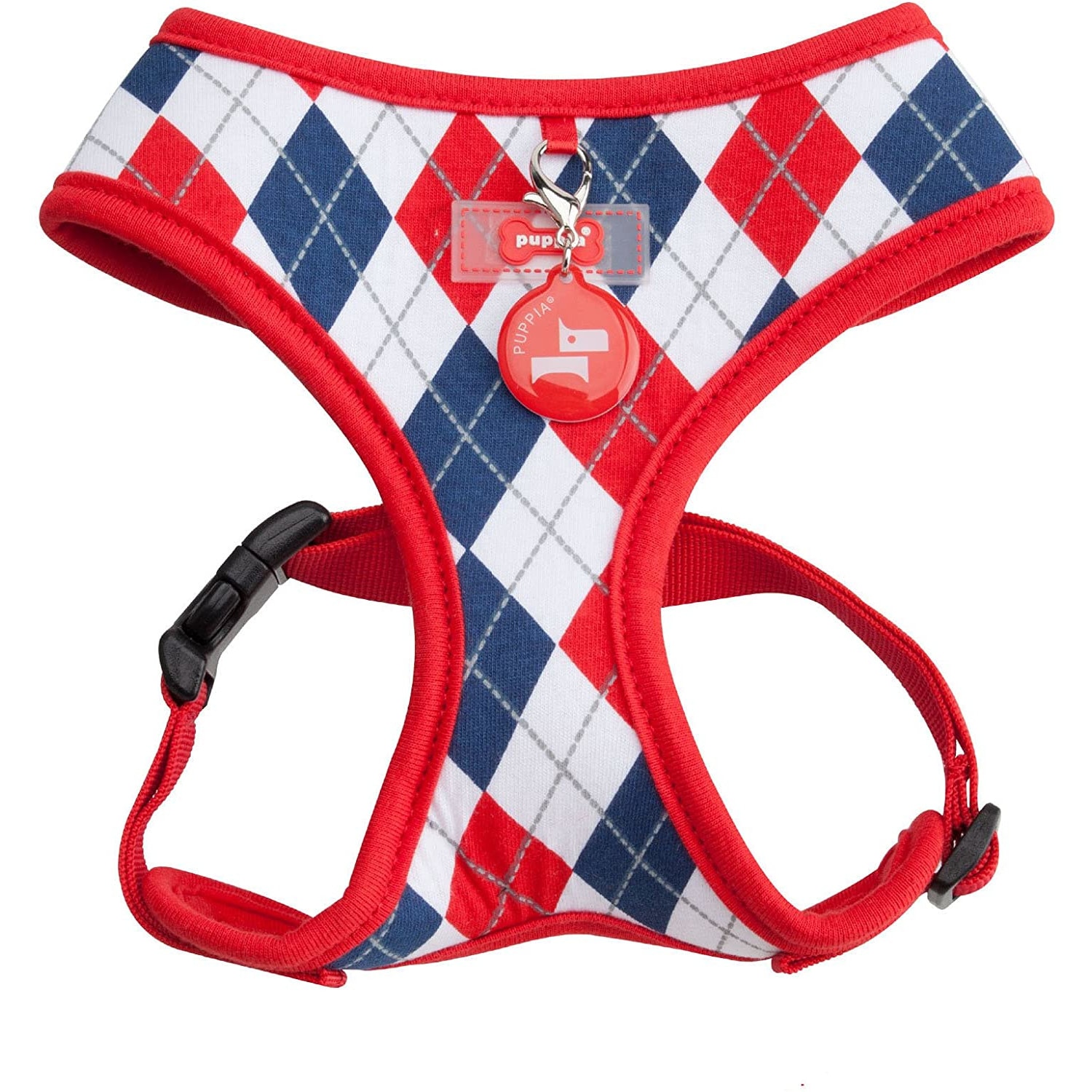 Ham caini Puppia Argyle A, rosu, M