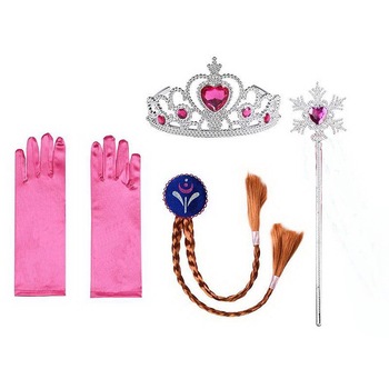 Set accesorii Anna - codita, diadema, manusi si bagheta magica Set accesorii Anna - codita, diadema, manusi si bagheta magica